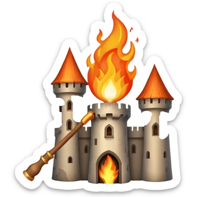 A flaming torch like you'd see in a medieval castle sticker