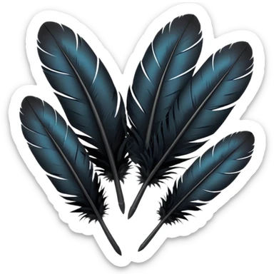 bundle of black feathers sticker