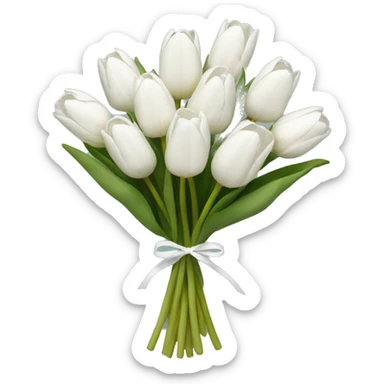 White tulip bouquet  sticker