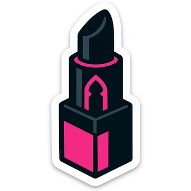 BLACKPINK-inspired gothic lipstick, bold and expressive, black and pink, no hearts sticker