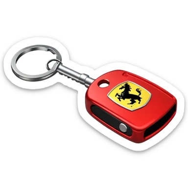 red Ferrari key with a black background sticker