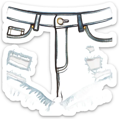 ripped denim shorts sticker