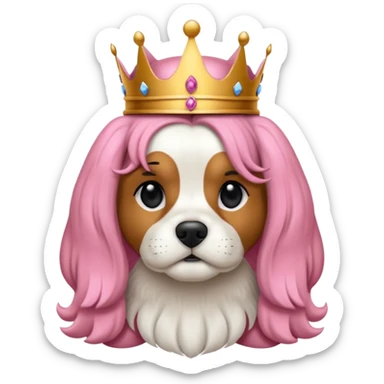 bana şaşkın suratlı yavru king charles köpek yüzü yarat, dişi köpek ve yavru olduğu belli olsun sticker