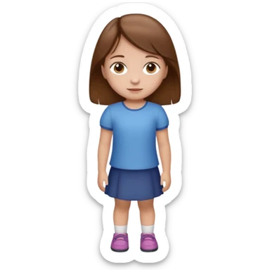 A little girl with brown hair standing  sticker