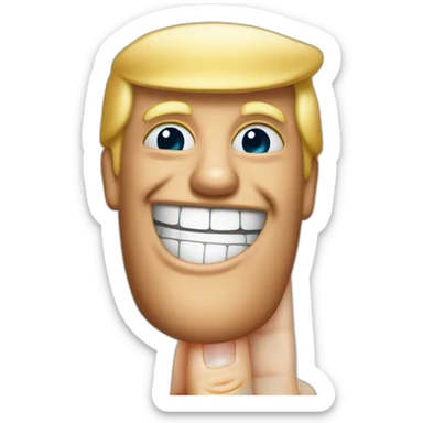 Donald trump make a finger with smile sticker