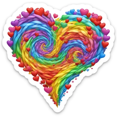 A tornado made of hearts sticker