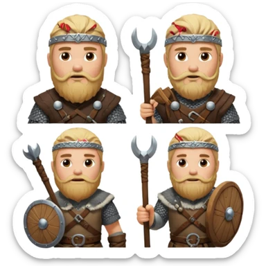 bana kick yayınları için sakallı sarışın viking abonelik rozeti oluştur 1. seviye olanın ekipmanları tahta olsun 2. seviye olanınkiler gümüş olsun 3. seviyeler savaşçı gibi görünsün 4. seviyeler berzerker gibi görünsün  sticker