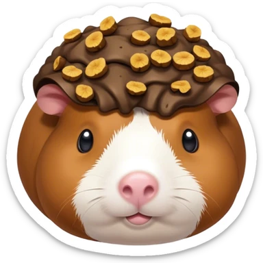 Poop on a guinea pigs head  sticker