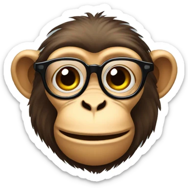 Monkey w glasses sticker