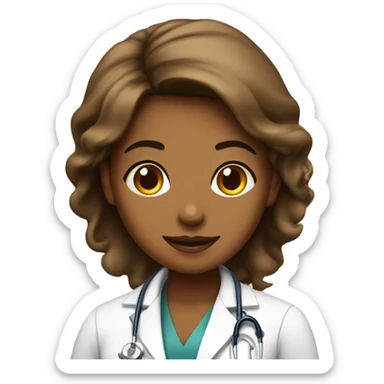 Brown doctor girl above instagram icon sticker