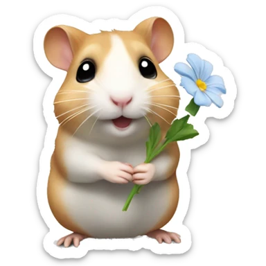 Hamster mit einer Blume  sticker