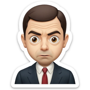 mr bean confused face sticker