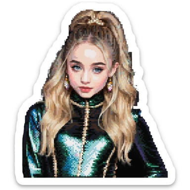 Sabrina Carpenter blonde singer in a glittery outfit sticker
