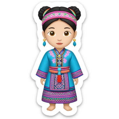 Labubu dressed in Hmong clothes sticker