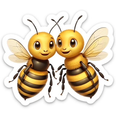portrait of bees that are best friends with heafys sticker
