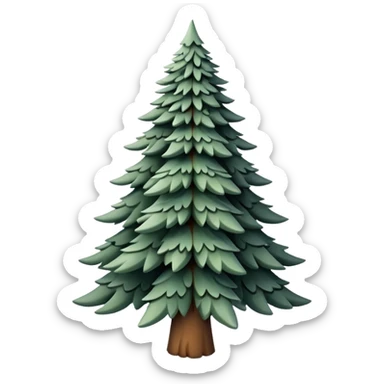 realistic white fir Christmas tree, no decorations sticker