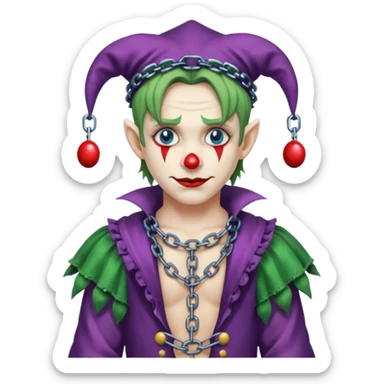 a chained up wrangled jester sticker