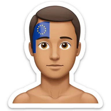 man with european union flag sticker