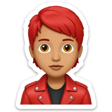 The singer red leather sticker