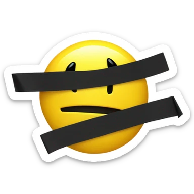 Yellow Smiley face with black tape over mouth sticker
