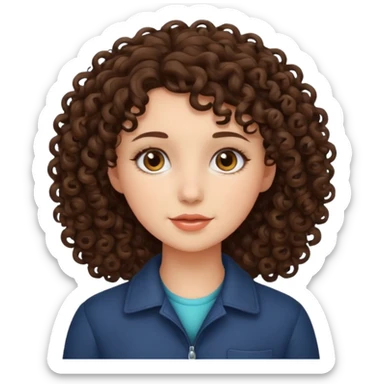 A brunnet curly haired girl sticker
