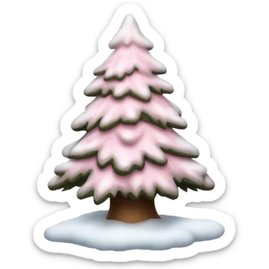 light pink snowy christmas tree sticker