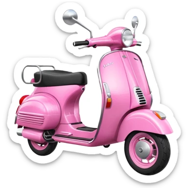 pink Vespa with keys  sticker