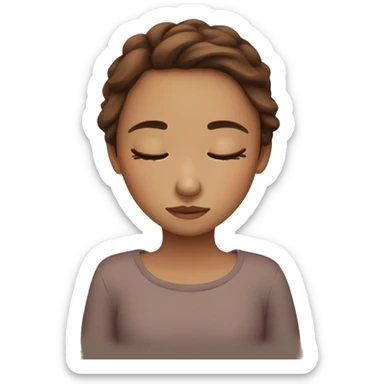 Girl with brown hair sleep sticker