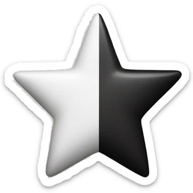 Half black half white star sticker