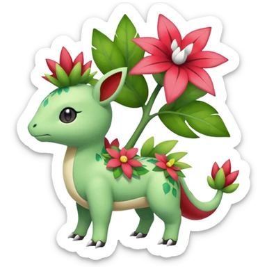 Meganium-Shaymin-Ivysaur-Meloetta-Pokémon-fusion, full body sticker