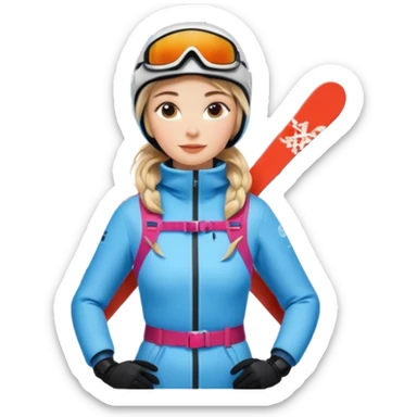 Woman Skiing, Background Matterhorn Matterhorn sticker