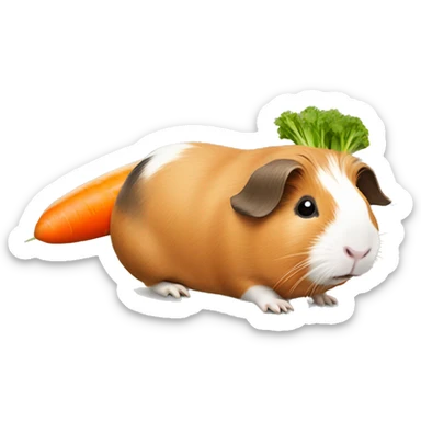 A guinea pig riding a carrot  sticker