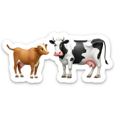Cat and cow exercising sticker