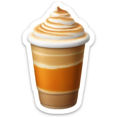 Realistic pumpkin latte sticker
