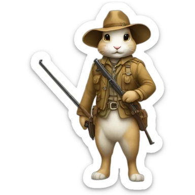 lapin qui tue un chasseur sticker