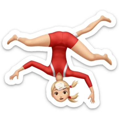 Girl doing backflip similar to acrobat emoji sticker