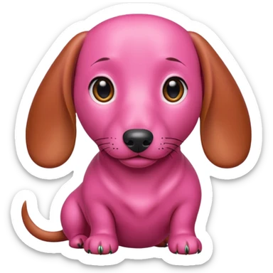 Perro salchicha completamente color rosa sticker