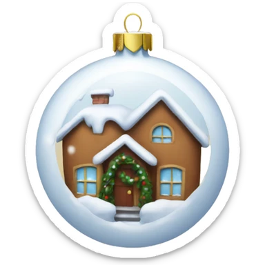 christams ornament with snow on it sticker