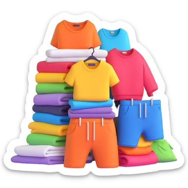 pile of fashionable clothes sticker