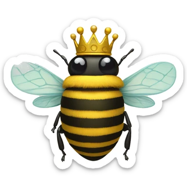 bumblebee wearing a crown sticker