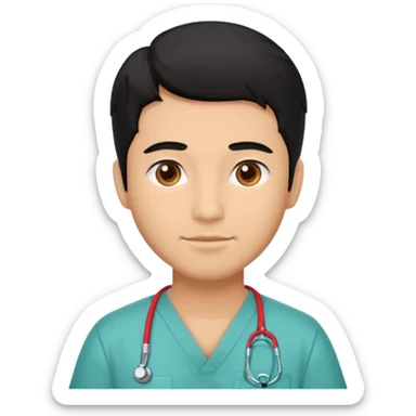 male with a scrubs and blanck hair sticker