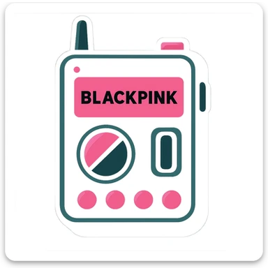 Remove the background, keep the BLACKPINK-inspired gadget with a transparent background, vibrant toon style. sticker