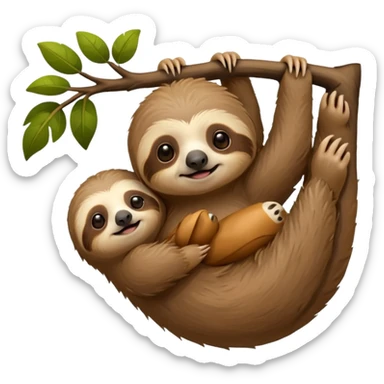 baby sloth on the tree sticker