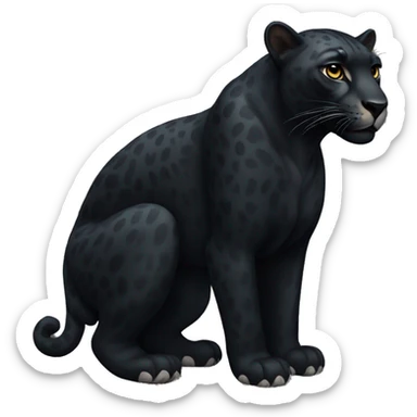 winged black jaguar sticker