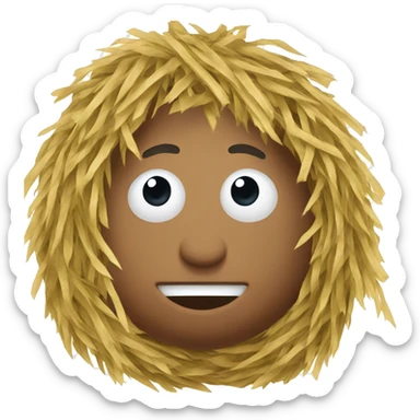 Roster wearing a christmas hay sticker