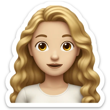 a girl with white skin long wavy light brown hair english girl sticker