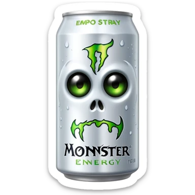 White monster energy drink sticker