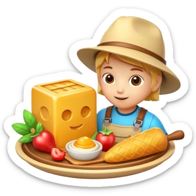 3D symbolizing explorer, discovering new flavors, food theme, cute and modern, soft lighting, glossy, isolated, no background
 sticker