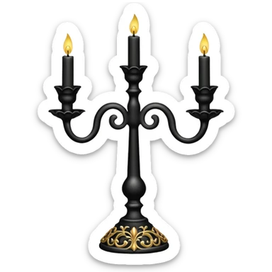 Black Gothic Candelabra with Holly  sticker