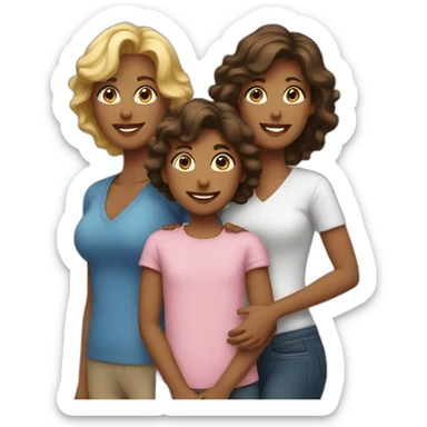 a mom and 3 children sticker